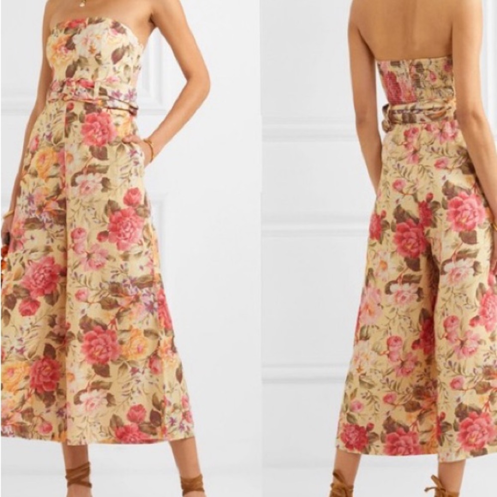 Floral Strapless Jumpsuit